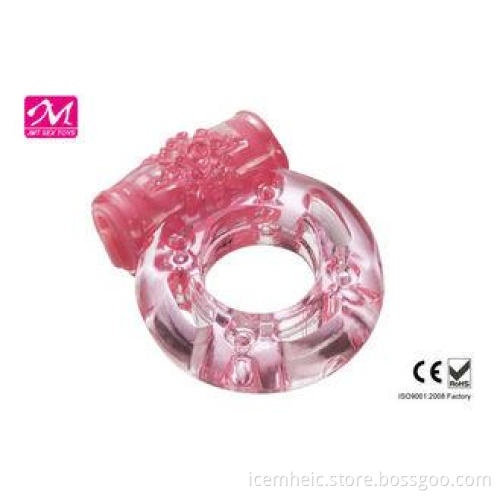 Super Stretchy Pink Vibrating Cock Rings Male Sex Toys in E